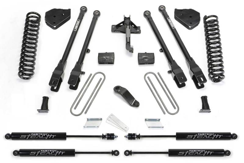 Fabtech 17-21 Ford F250/350 4WD Gas 4in 4 Link System w/Stealth Shocks ...